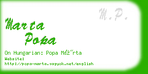 marta popa business card